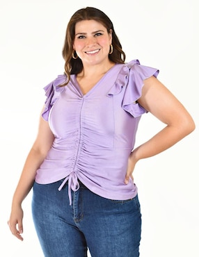 Blusa Roman Fashion manga corta para mujer