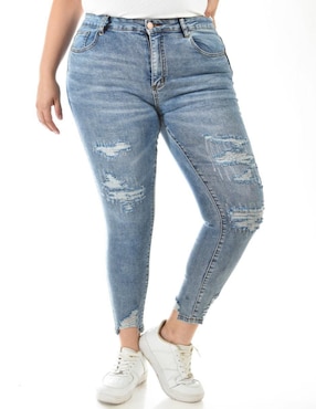 Jeans Skinny Roman Fashion Corte Media Cintura Para Mujer