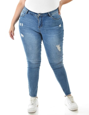 Jeans Skinny Roman Fashion Corte Media Cintura Para Mujer