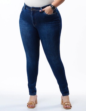 Jeans Skinny Roman Fashion Corte Media Cintura Para Mujer