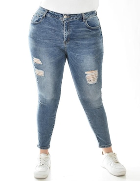 Jeans Skinny Roman Fashion Corte Cintura Para Mujer