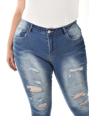 Jeans skinny Roman Fashion corte cintura para mujer