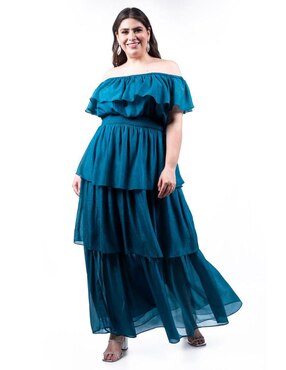 Vestido largo de fiesta Roman Fashion escote bardot