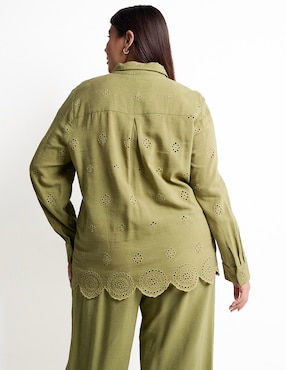 Blusa camisera The Pattern manga larga para mujer