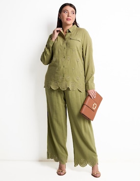 Blusa camisera The Pattern manga larga para mujer
