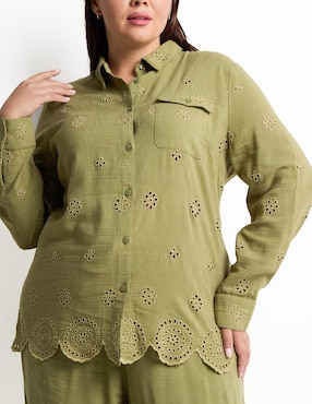 Blusa camisera The Pattern manga larga para mujer