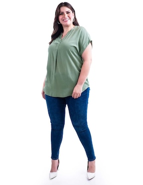 Blusa Roman Fashion manga corta para mujer