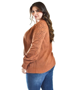 Suéter Roman Fashion cuello abierto para mujer