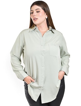 Blusa camisera Roman Fashion manga larga para mujer
