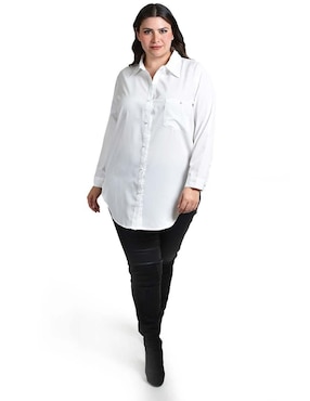 Blusa camisera Roman Fashion manga larga para mujer