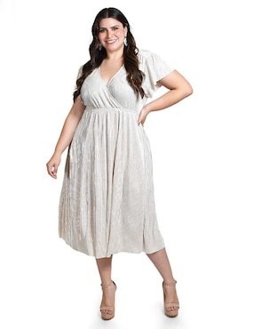 Vestido midi de fiesta Roman Fashion escote V