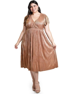 Vestido midi de fiesta Roman Fashion escote V