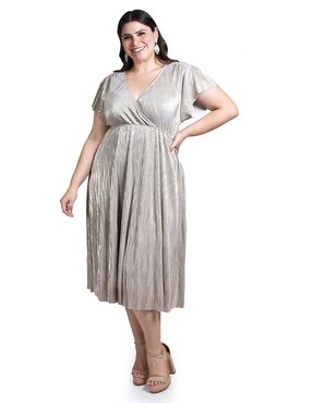 Vestido midi de fiesta Roman Fashion escote V