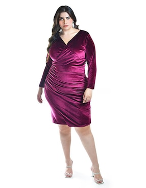 Vestido arriba de la rodilla de fiesta Roman Fashion escote V
