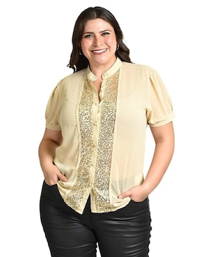 Blusa Roman Fashion manga corta para mujer
