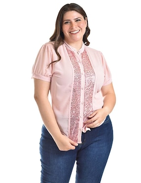 Blusa Roman Fashion manga corta para mujer