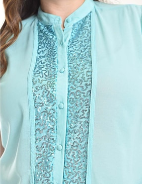 Blusa Roman Fashion manga corta para mujer