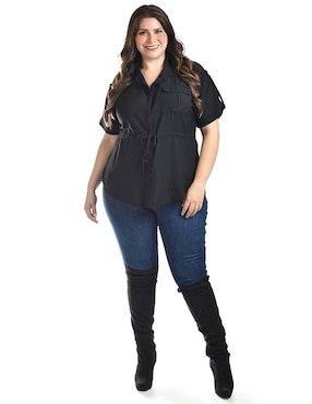 Blusa Roman Fashion manga corta para mujer