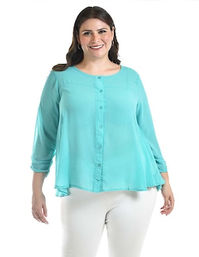 Blusa Roman Fashion manga 3/4 para mujer