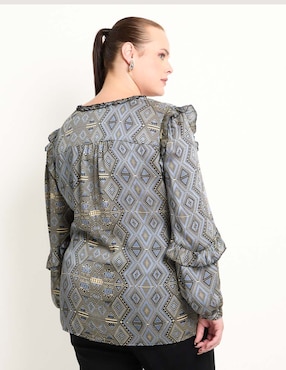 Blusa The Pattern manga larga para mujer