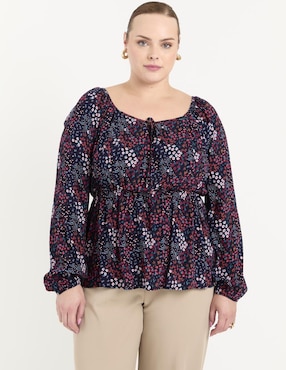 Blusa The Pattern manga larga para mujer