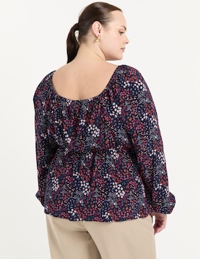 Blusa The Pattern manga larga para mujer