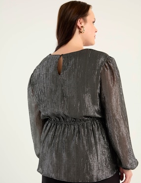Blusa peplum The Pattern manga larga para mujer