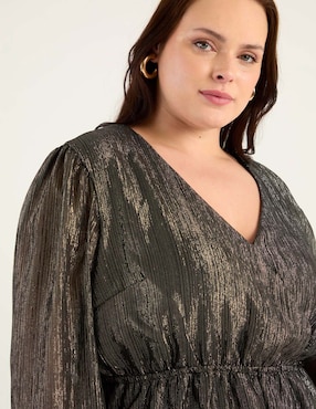 Blusa peplum The Pattern manga larga para mujer