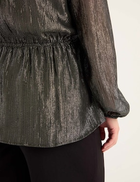 Blusa peplum The Pattern manga larga para mujer