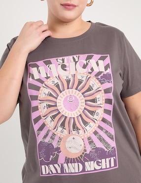 Playera manga corta The Pattern cuello redondo para mujer