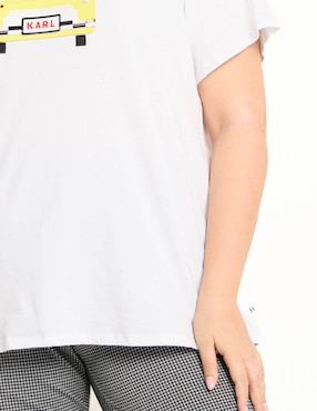 Playera manga corta Karl Lagerfeld Paris cuello redondo para mujer
