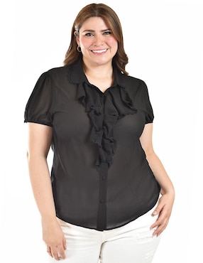Blusa Roman Fashion manga corta para mujer