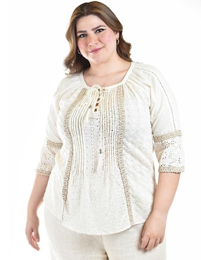 Blusa Roman Fashion manga 3/4 para mujer