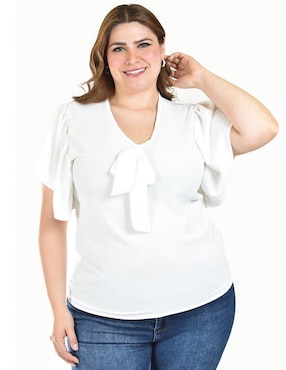 Blusa Roman Fashion manga corta para mujer