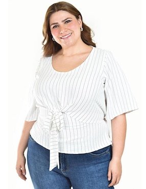 Blusa Roman Fashion manga al codo para mujer