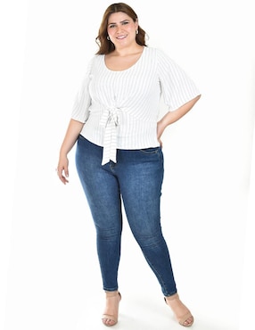 Blusa Roman Fashion manga al codo para mujer