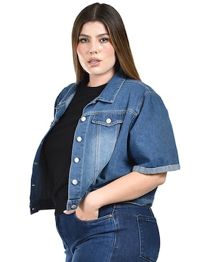Chamarra casual Roman Fashion de mezclilla para mujer