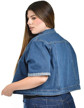 Chamarra casual Roman Fashion de mezclilla para mujer