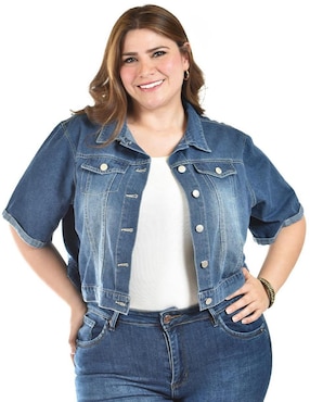 Chamarra casual Roman Fashion de mezclilla para mujer