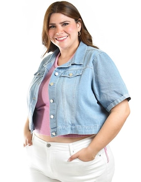 Chamarra casual Roman Fashion de mezclilla para mujer