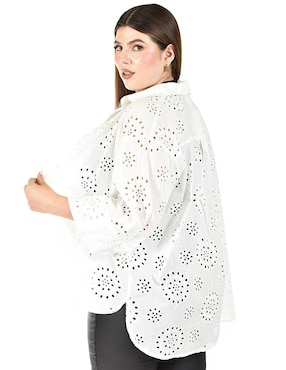 Blusa camisera Roman Fashion manga 3/4 para mujer