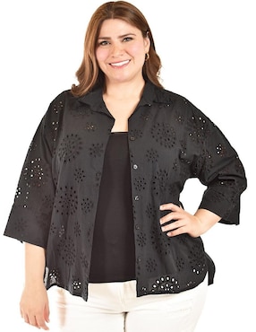 Blusa camisera Roman Fashion manga 3/4 para mujer