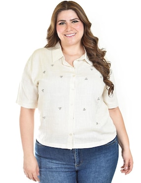 Blusa camisera Roman Fashion manga corta para mujer