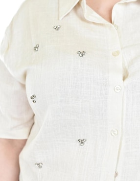 Blusa camisera Roman Fashion manga corta para mujer