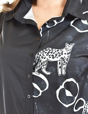 Blusa camisera Roman Fashion manga corta para mujer