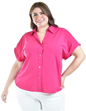 Blusa camisera Roman Fashion manga corta para mujer