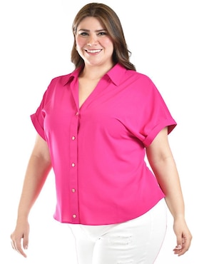 Blusa camisera Roman Fashion manga corta para mujer