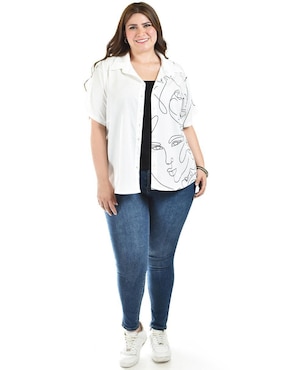 Blusa camisera Roman Fashion manga corta para mujer