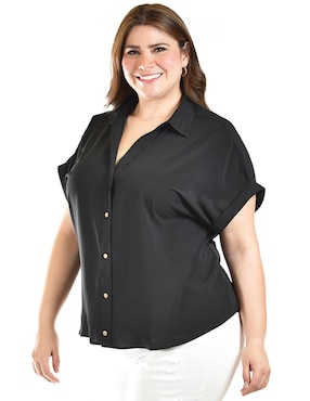 Blusa camisera Roman Fashion manga corta para mujer