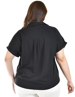 Blusa camisera Roman Fashion manga corta para mujer